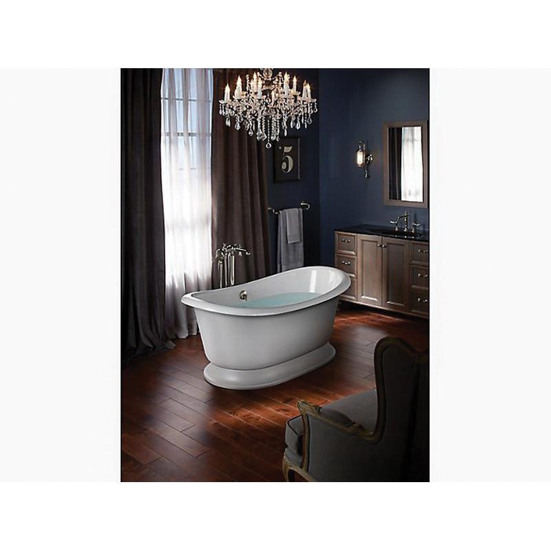Kohler® Artifacts® K-21000-W-0 Bathtub With White Exterior, Soaking Bath Therapy, Oval, 66-1/8 in L, 32-1/2 in W, White thumbnail 4