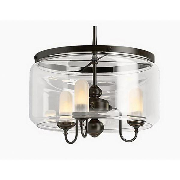 Kohler® Artifacts® K-22656-CH03-BZL Chandelier, 120 W Fixture, 120 V, 3 -Bulb, 1200 Lumens, 3000 K