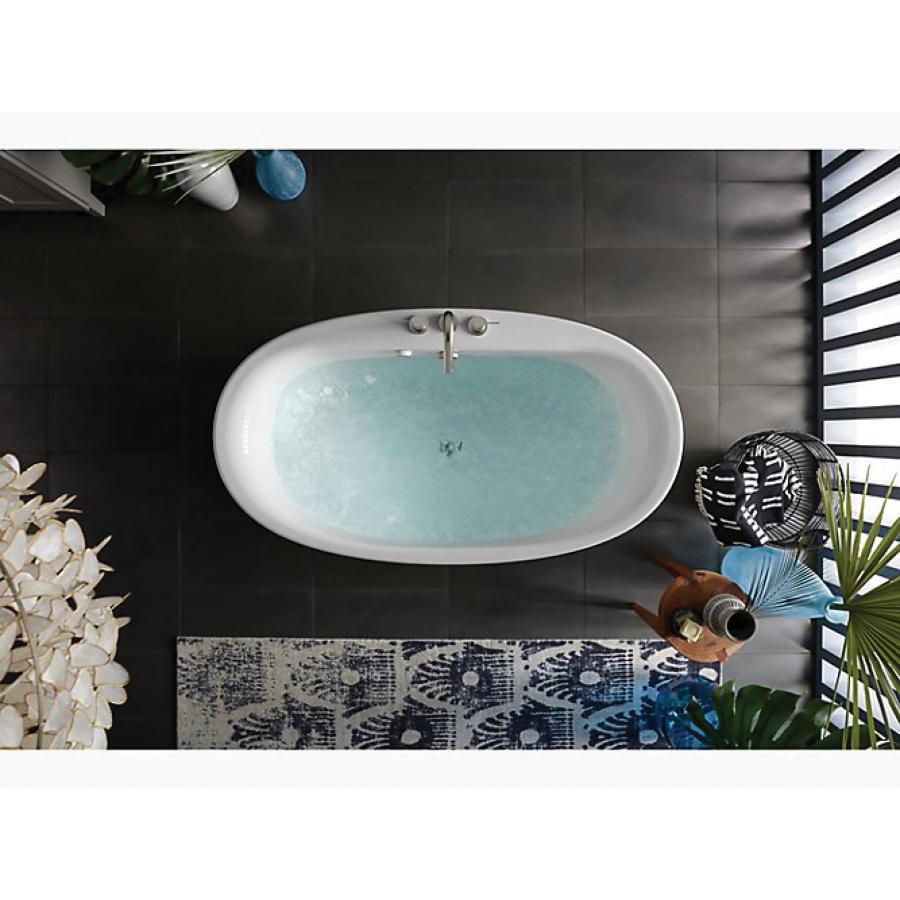 Kohler® Sunstruck® K-24001-0 Bathtub With Straight Shroud, Soaking Bath Therapy, Oval, 60-11/16 in L, 34-11/16 in W thumbnail 4