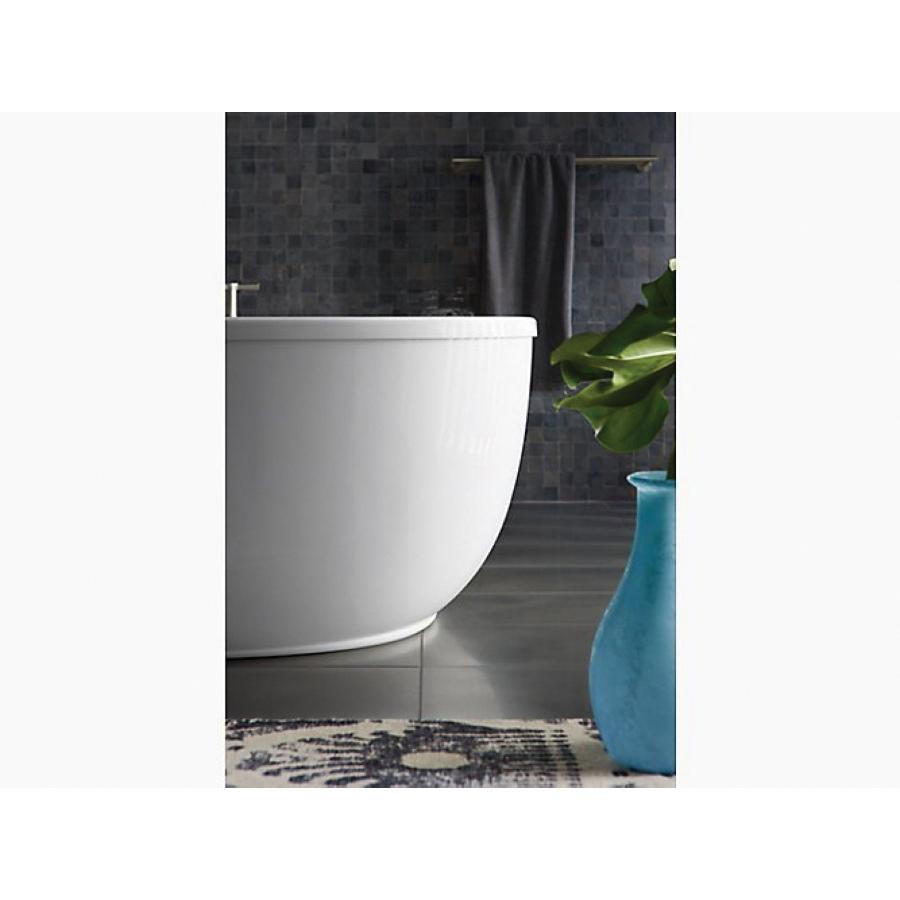 Kohler® Sunstruck® K-24002-0 Bathtub With Fluted Shroud, Soaking Bath Therapy, Oval, 60-11/16 in L, 34-11/16 in W thumbnail 2