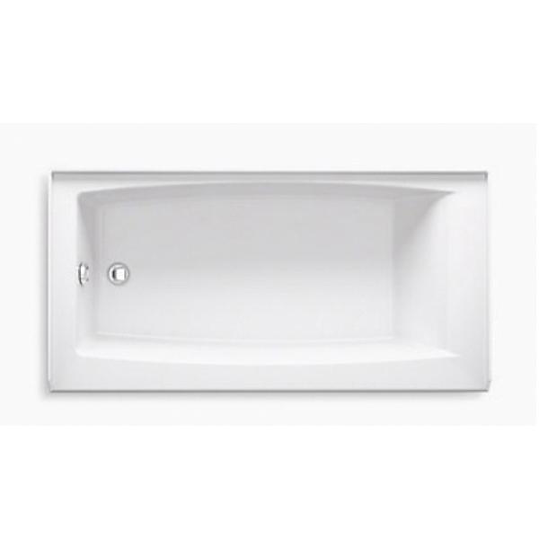 Kohler® Entity™ K-26109-LA-0 Bathtub With Integral Apron and Integral Flange, Soaking Bath Therapy, Rectangular, White