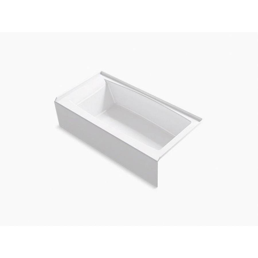Kohler® Entity™ K-26109-RA-0 Bathtub With Integral Apron and Integral Flange, Soaking Bath Therapy, Rectangular, White