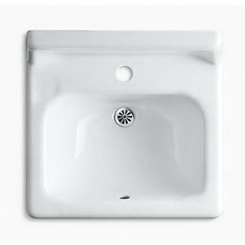 Kohler® Hudson™ K-2805-0 Bathroom Sink, Rectangular, 1-Hole, Iron, White, Enamel