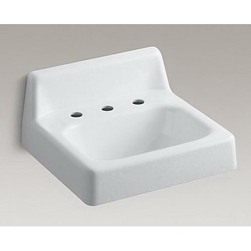 Kohler® Hudson™ K-2863-0 Bathroom Sink, Rectangular, 3-Hole, Iron, White, Enamel thumbnail 2