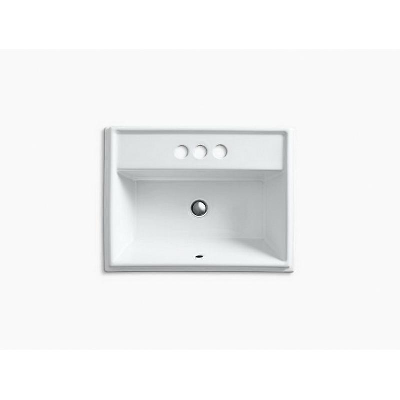 Kohler® Tresham® K-2991-4-0 Bathroom Sink, Rectangular, 3-Hole, Vitreous China, White