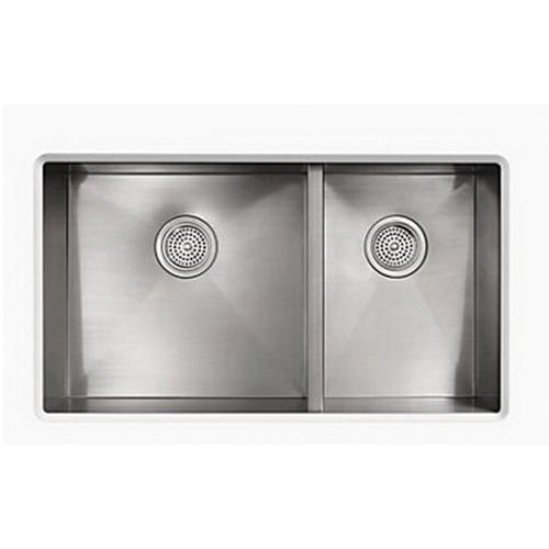 Kohler® Vault™ K-3823-4-NA Large/Medium Kitchen Sink, Rectangular, 4 -Hole, Stainless Steel thumbnail 2