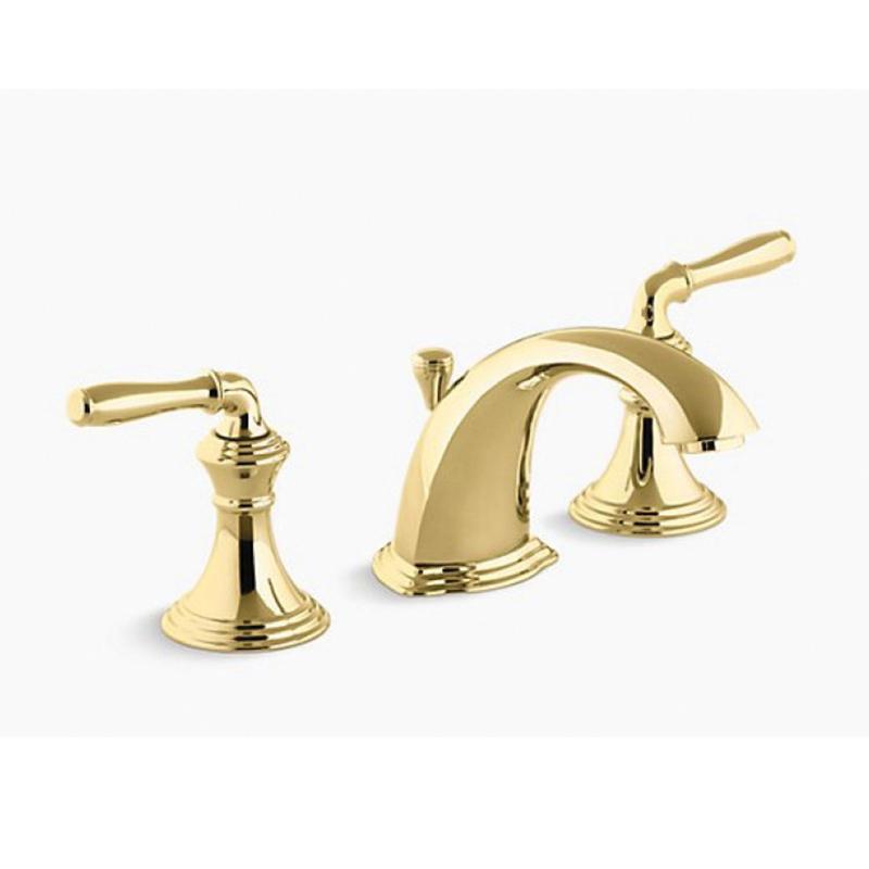 Kohler® Devonshire® K-394-4-PB Bathroom Faucet, 2-Handle, Deck, Widespread, Pop-Up, Vibrant® Polished Brass thumbnail 2