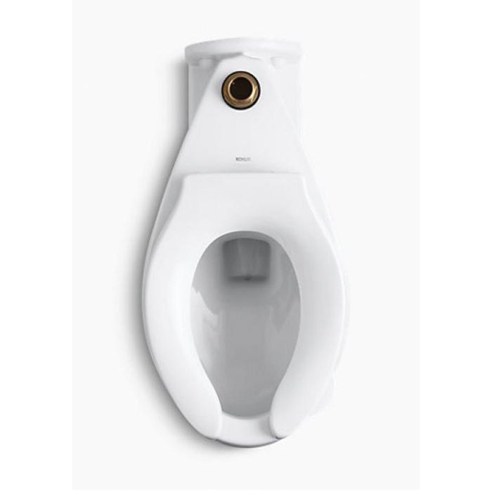 Kohler K-4352 Anglesey™ Comfort Height High Efficiency 4 inch Rough-In ADA Vitreous China Elongated Front Toilet Bowl with Rear Outlet Top Spud, 1.28 -1.6 gpf, White