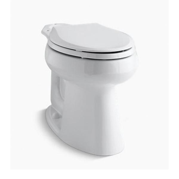 Kohler® K-4373-0 Chair Height Toilet Bowl, Elongated, 1.28 gpf Flush Rate, 10 in Rough-In