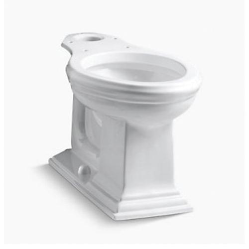 Kohler® Memoirs® Comfort Height® K-4380-0 Chair Height Toilet Bowl, Elongated, 1.28 gpf Flush Rate, 12 in Rough-In