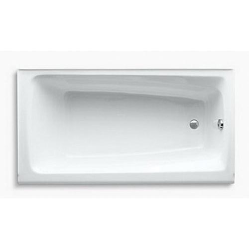 Kohler® Mendota® K-506-0 Bathtub With Integral Apron, Soaking Bath Therapy, Rectangular, 60 in L, 32 in W, White