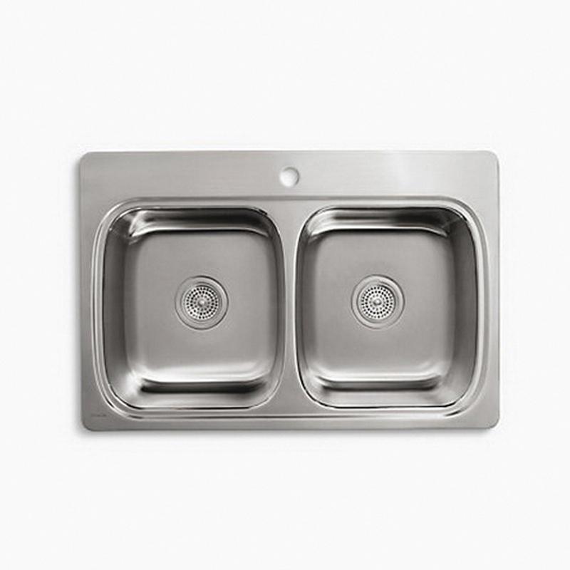 Kohler® Verse™ K-5267-1-NA Kitchen Sink, Rectangular, 1 -Hole, Stainless Steel