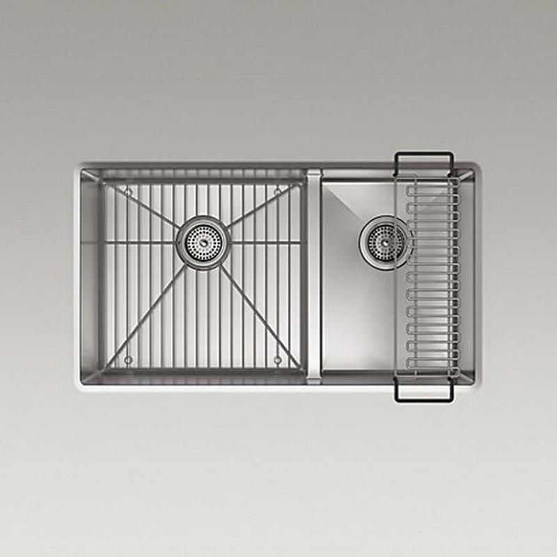 Kohler® Strive® K-5284-NA Large/Medium Kitchen Sink, Rectangular, Stainless Steel