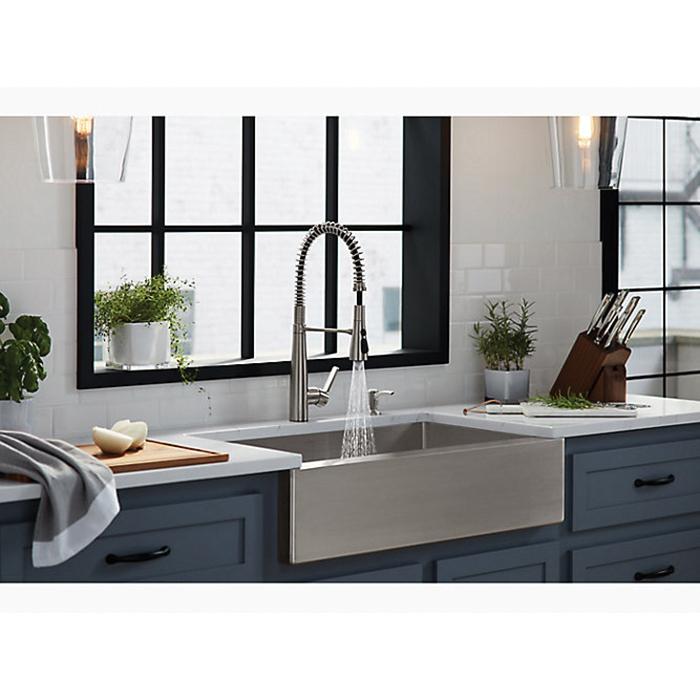 Kohler® Strive® K-5415-NA Farmhouse Kitchen Sink, Rectangular, Stainless Steel thumbnail 4