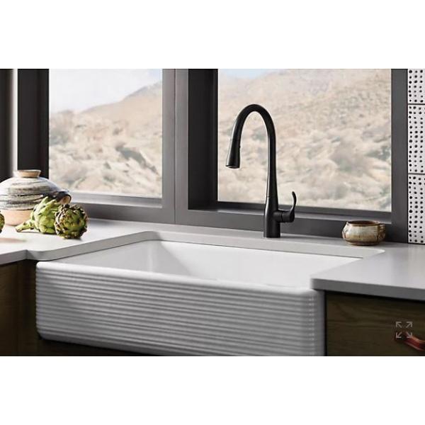 Kohler® Simplice® K-596-BL Kitchen Faucet, Deck, Pull-Down, Matte Black thumbnail 3
