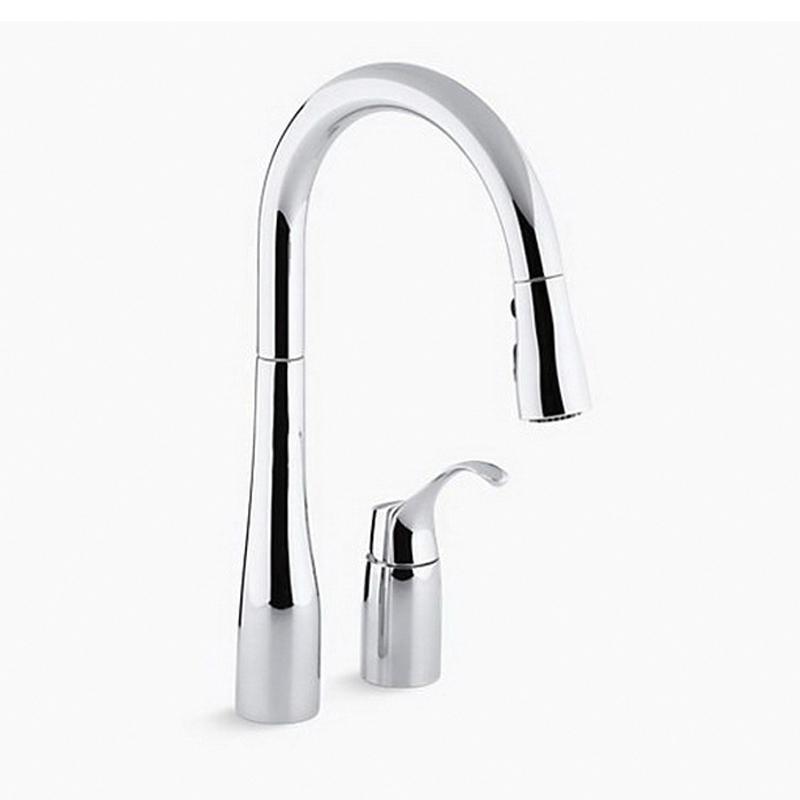 Kohler® Simplice® K-647-CP Kitchen Faucet, Deck, Pull-Down, Polished Chrome thumbnail 2