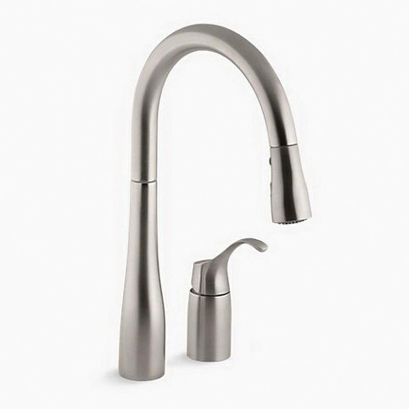 Kohler® Simplice® K-647-VS Kitchen Faucet, Deck, Pull-Down, Vibrant® Stainless