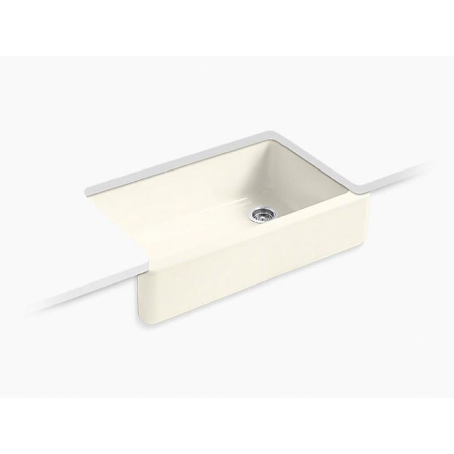 Kohler® Whitehaven® K-6489-96 Farmhouse Kitchen Sink With Tall Apron, Rectangular, Cast Iron, Biscuit thumbnail 3
