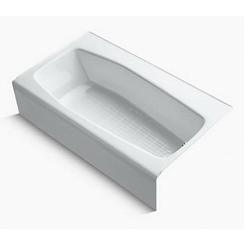 Kohler K-714 Villager™ Right Drain Placement Cast Iron Soaking Tub, 60 inch x 34-1/4 inch x 14 inch, White