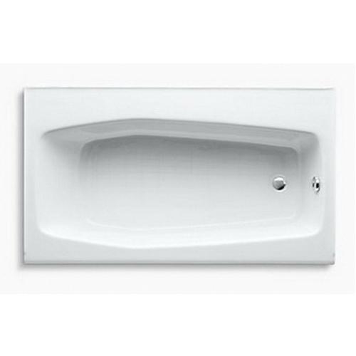 Kohler® Villager K-714-0 Bathtub, Soaking Bath Therapy, Rectangular, 60 in L, 34-1/4 in W, Right Drain Location, White