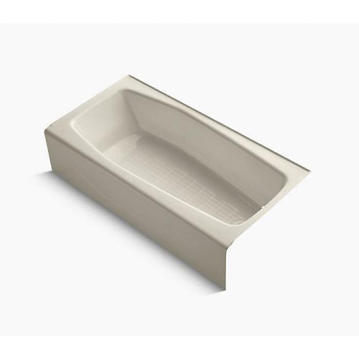 Kohler® Villager K-716-96 Bathtub With Integral Apron, Soaking Bath Therapy, Rectangular, 60 in L, 30-1/4 in W, Biscuit