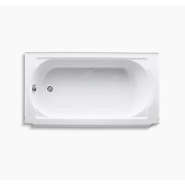Kohler® Memoirs® K-721-0 Bathtub, Soaking Bath Therapy, Rectangular, 60 in L, 33-3/4 in W, Left Drain Location, White thumbnail 2