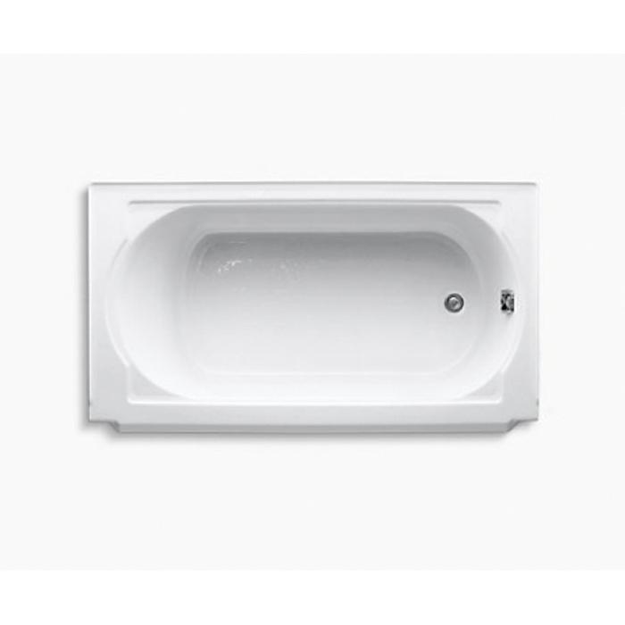 Kohler® Memoirs® K-722-0 Bathtub, Soaking Bath Therapy, Rectangular, 60 in L, 33-3/4 in W, Right Drain Location, White