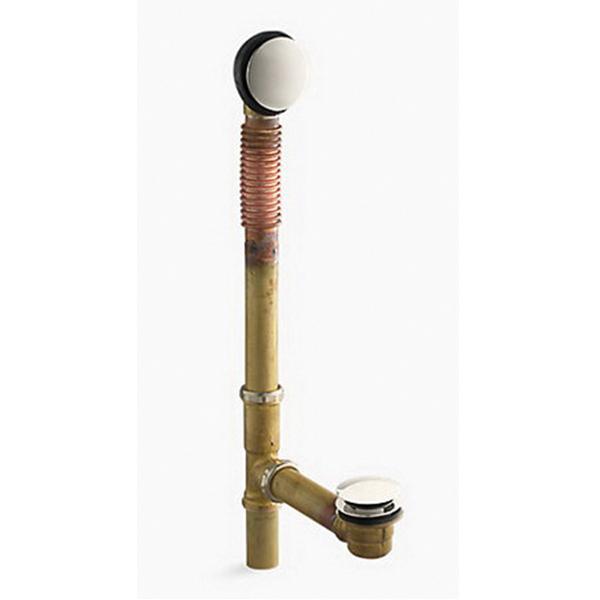 Kohler® Clearflo K-7259-SN Toe Tap Bath Drain, 1-1/2 in Nominal, Brass Drain, Floor Mounting