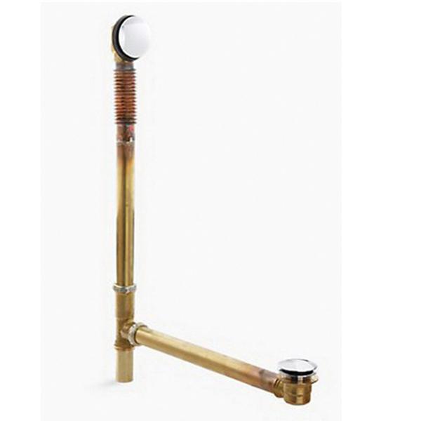 Kohler® Clearflo K-7265-CP Toe Tap Bath Drain, 1-1/2 in Nominal, Brass Drain, Floor Mounting