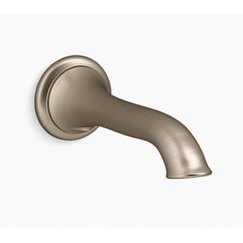 Kohler Artifacts&trade; K-72791 Vibrant Brushed Bronze Metal Non-Diverting Tub Bath Spout, 1/2 inch NPT x 8 inch