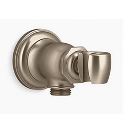 Kohler&reg; Artifacts&trade; K-72797 Wall-Mount Premium Metal Handshower Holder and Supply Elbow, G1/2-14 Hose Connection x 1/2-14 NPT, Vibrant Brushed Bronze