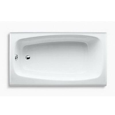 Kohler® Seaforth™ K-745-0 Bathtub, Soaking Bath Therapy, Rectangular, 54 in L, 30-1/4 in W, Left Drain Location, White
