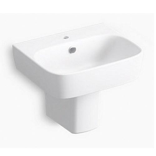 ●DA Baddsidde ModernLife™ Semi-pedestal lavatory with single faucet hole