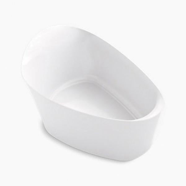 Kohler® Veil® K-8331-0 Bathtub, Soaking Bath Therapy, Oval, 65-3/8 in L, 36-3/4 in W, Center Drain Location, White thumbnail 3