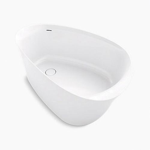 Kohler® Veil® K-8331-0 Bathtub, Soaking Bath Therapy, Oval, 65-3/8 in L, 36-3/4 in W, Center Drain Location, White thumbnail 4