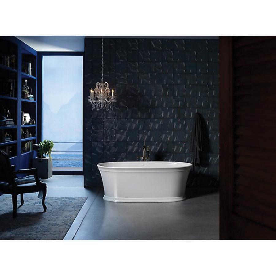 Kohler® Memoirs® K-8332-0 Bathtub, Soaking Bath Therapy, Oval, 59-11/16 in L, 34 in W, Center Drain Location, White thumbnail 3
