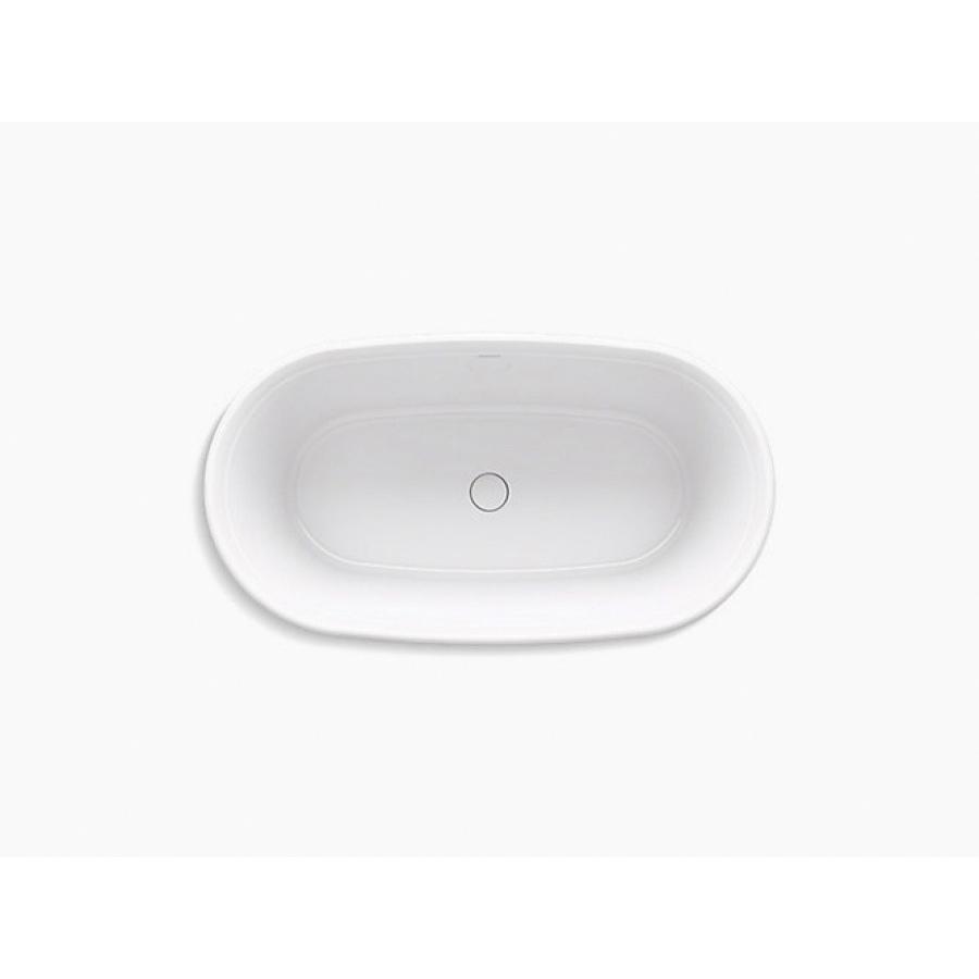 Kohler® Memoirs® K-8332-0 Bathtub, Soaking Bath Therapy, Oval, 59-11/16 in L, 34 in W, Center Drain Location, White thumbnail 2