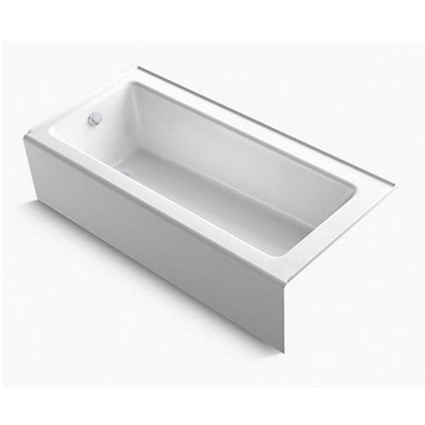 Kohler® Bellwether® K-847-0 Bathtub With Integral Apron, Soaking Bath Therapy, Rectangular, 66 in L, 32 in W, White