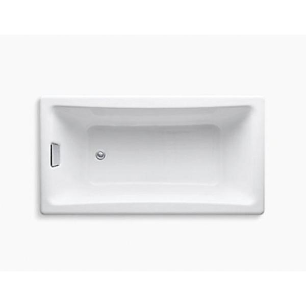 Kohler® Tea-for-Two® K-850-0 Bathtub, Soaking Bath Therapy, Rectangular, 60 in L, 32 in W, End Drain Location, White