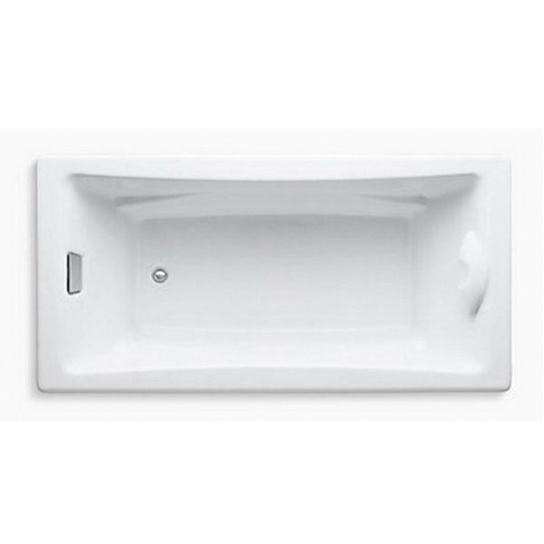 Kohler® Tea-for-Two® K-863-0 Bathtub, Soaking Bath Therapy, Rectangular, 71-3/4 in L, 36 in W, End Drain Location