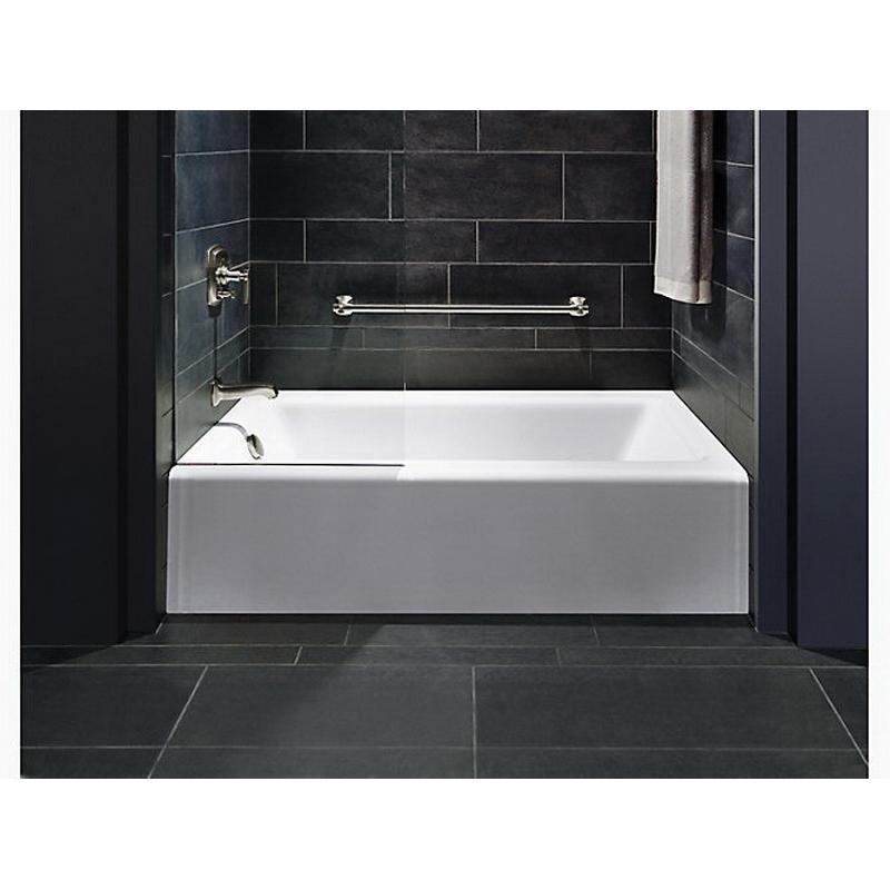 Kohler® Bellwether® K-875-0 Bathtub With Integral Apron, Soaking Bath Therapy, Rectangular, 60 in L, 32 in W, White