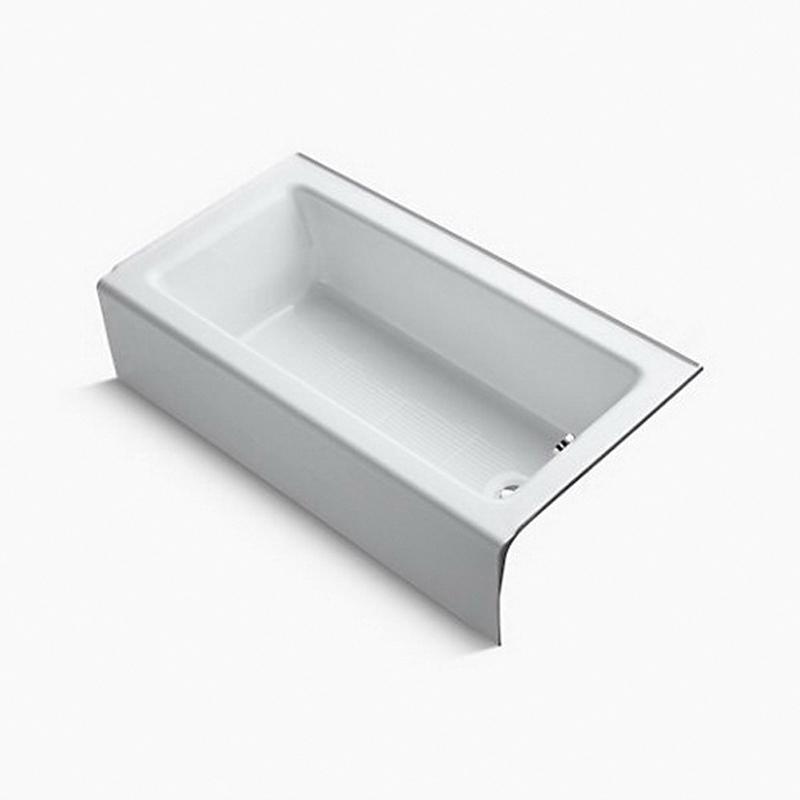 Kohler® Bellwether® K-876-0 Bathtub With Integral Apron, Soaking Bath Therapy, Rectangular, 60 in L, 32 in W, White thumbnail 2