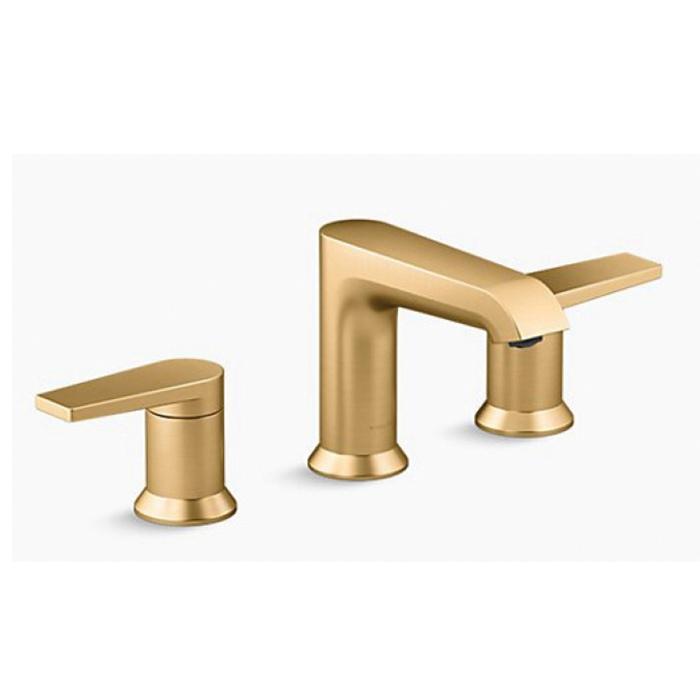 Kohler® Hint® K-97093-4-2MB Bathroom Faucet, 2-Handle, Deck, Widespread, Pop-Up, Vibrant® Moderne Brushed Brass thumbnail 3