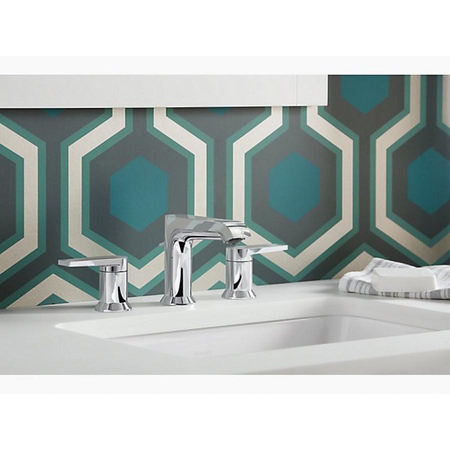 Kohler® Hint® K-97093-4-CP Bathroom Faucet, 2-Handle, Deck, Widespread, Pop-Up, Polished Chrome