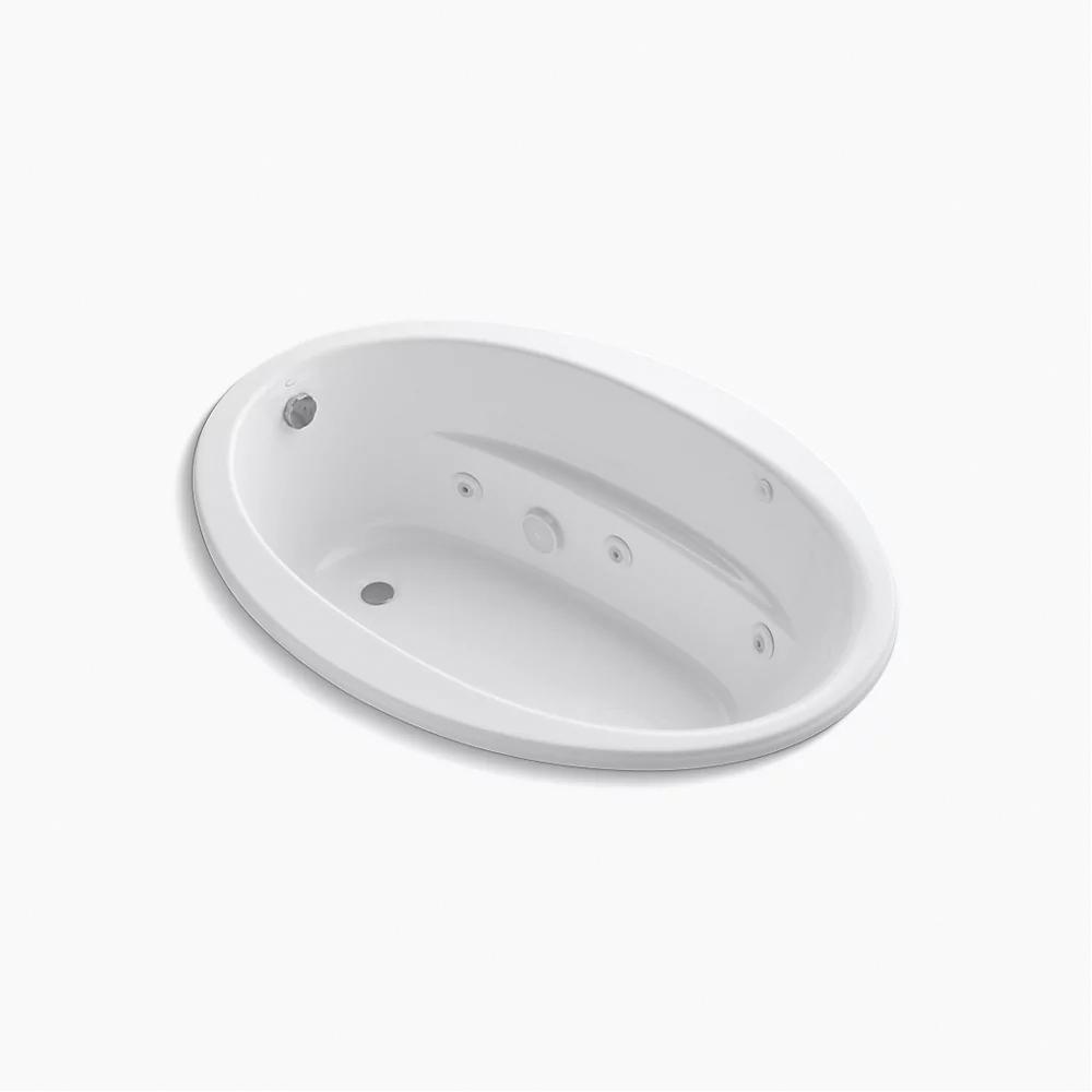 Kohler® Sunward® K-1162-S1-0 Bathtub, Airjet, BubbleMassage™ Bath Therapy, Oval, 60 in L, 42 in W, White