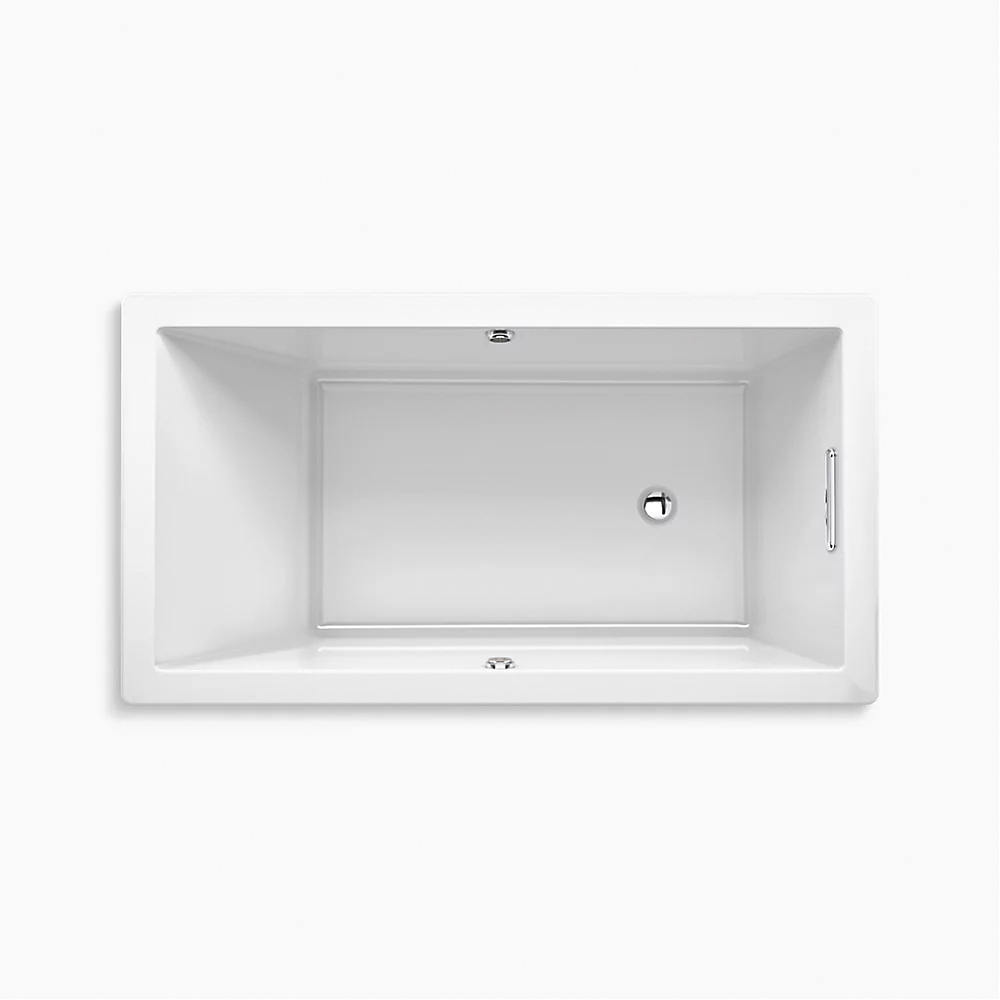 Kohler® Underscore® K-1173-GHW-0 Bathtub, Airjet, BubbleMassage™ Bath Therapy, Rectangular, 66 in L, 36 in W, White