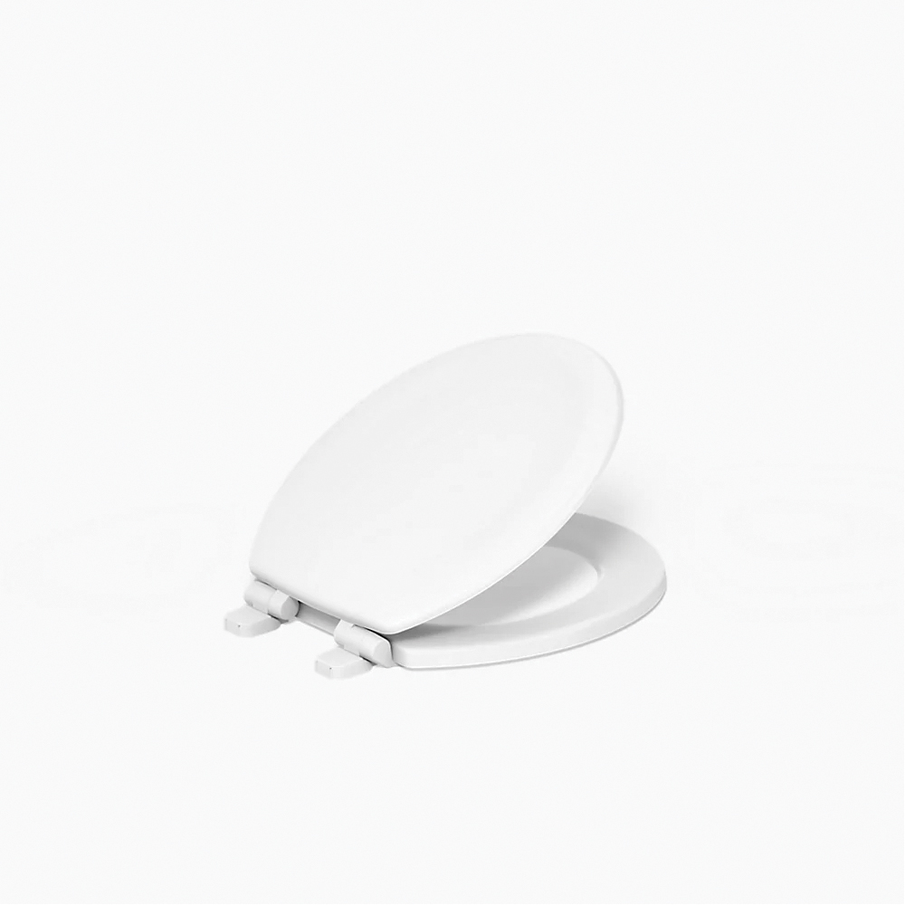 Kohler® Stonewood® K-20467-0 Toilet Seat, Round, Wood, White, 15-1/4 in L x 14-3/16 in W x 7/8 in H