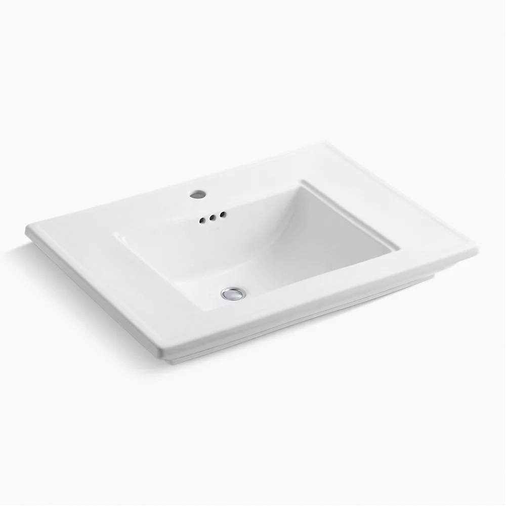 Kohler® Memoirs® Stately K-2269-1-0 Bathroom Sink With Overflow, Rectangular, 1-Hole, Fireclay, White