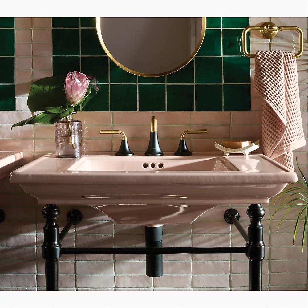 Kohler® Memoirs® Stately K-2269-1-0 Bathroom Sink With Overflow, Rectangular, 1-Hole, Fireclay, White thumbnail 4