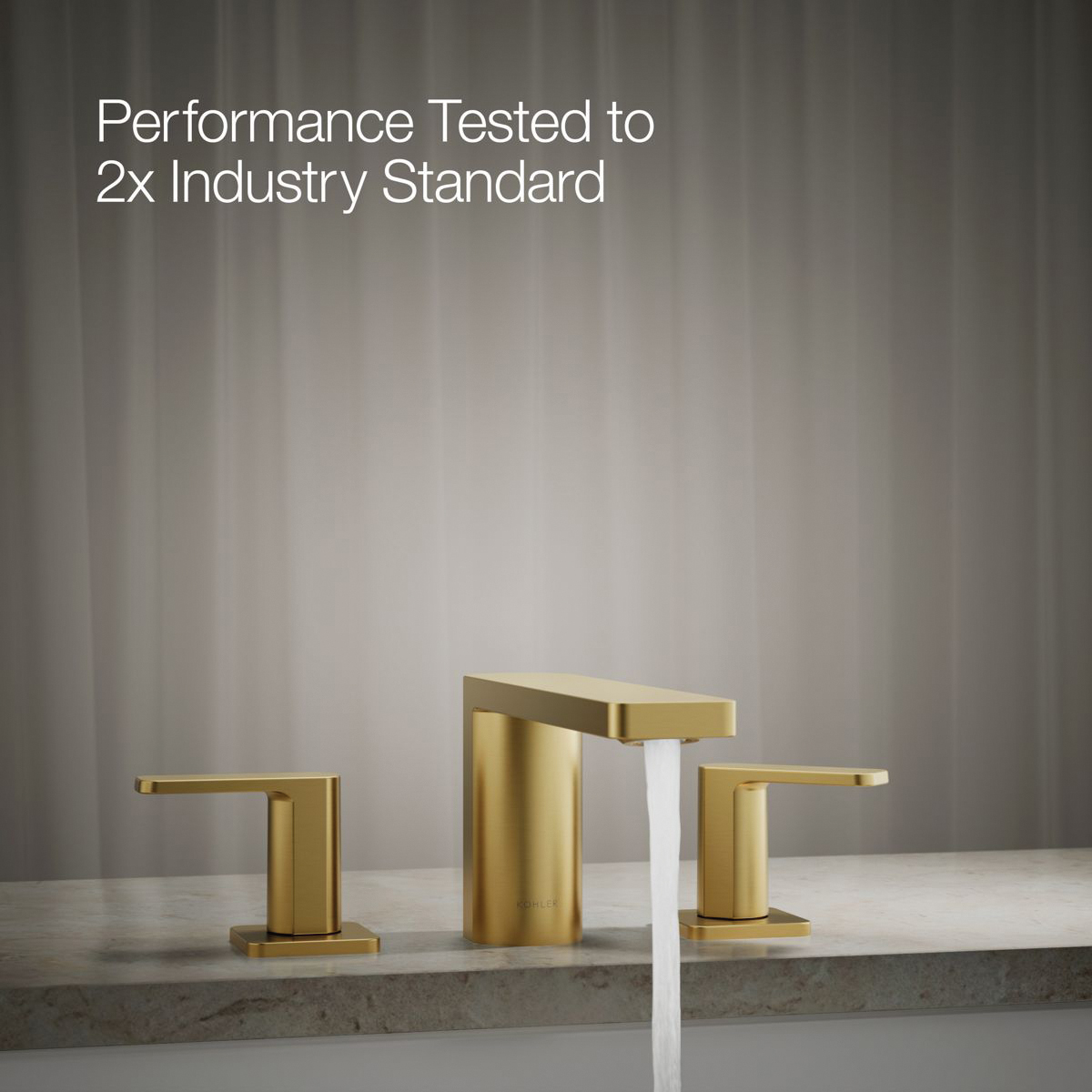 Kohler® Parallel® K-27121-4-2MB Bathroom Sink Faucet, 2-Handle, Deck, Vibrant® Brushed Moderne Brass thumbnail 3
